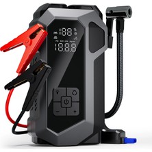 Suitu AT-003 Akü Takviye Cihazı | 4'ü 1 Arada Powerbank, Hava Kompresörü, LCD Ekran, 16.000MAH 150PSI