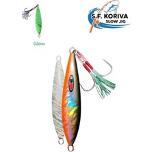 S.F. Jig Koriva Slow Jig 130GR - Glow - Akya Sinarit Lahos Trança Antenli Mercan Gibi Balık Avları Için Jig