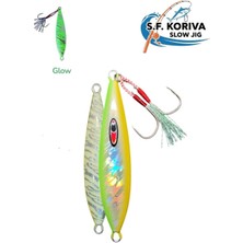 S.F. Jig Koriva Slow Jig 130GR - Glow - Akya Sinarit Lahos Trança Antenli Mercan Gibi Balık Avları Için Jig