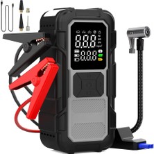 Suitu AT-002 Akü Takviye Cihazı | 4'ü 1 Arada Powerbank, Hava Kompresörü, LCD Ekran, 8.000MAH 150PSI