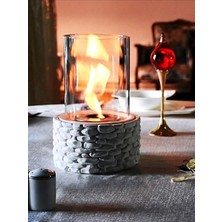 Arven Model Masaüstü Bioethanol Şömine, Beyaz Renk, 20X20X26 cm - Starkim