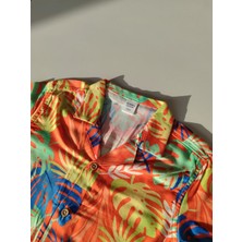 Bandiwa Gulian Erkek Çocuk Tropikal Desenli Kısa Kollu Yazlık Gömlek