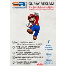 Güray Reklam Mario Karakterli Oto Cam & Kaporta Sticker - 17 cm