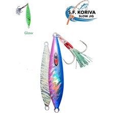S.F. Jig Koriva Slow Jig 130GR - Glow - Akya Sinarit Lahos Trança Antenli Mercan Gibi Balık Avları Için Jig