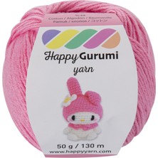 Happy Yarn Happy Gurumi Pembe 50GR 130M %49 Pamuk %51 Akrilik Orta Kalınlık Grubu
