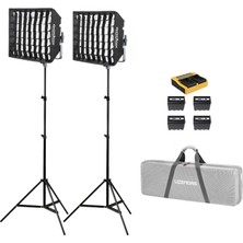 Godox LP600R K2 RGB 2'li Softboxlı Panel LED İnfluencer Işık Kiti (Bataryalı)