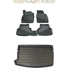 Black Gold Volkswagen T-Cross 3D Oto Paspas + Üst Kademe Bagaj Havuzu Set 2021+ Tam Uyumlu Havuzlu Tpe