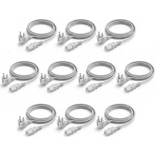 Koodmax 100 Adet - C13 Power Kablo - Kasa Monitör Elektrik Güç Kablosu - Gri - 1.8mt