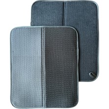 Ezmk Ev Gereçleri Bulaşık Matı Süper Emici Bulaşık Kurutma Matı 44X36CM Tezgah Üstü Bulaşık Matı, 2'li Set