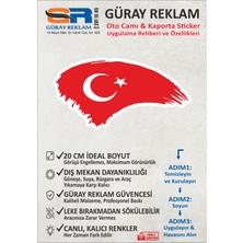 Güray Reklam Ay Yıldız Dalgalı Fırça Darbesi Oto Cam ve Kaporta Sticker (20 Cm)
