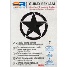 Güray Reklam Eskitme Yıldız (Military Star) Oto Cam ve Kaporta Sticker - 13 cm