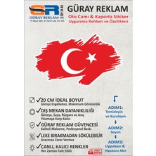 Güray Reklam Ay Yıldız Fırça Darbesi Temalı Oto Cam ve Kaporta Sticker (20 Cm)