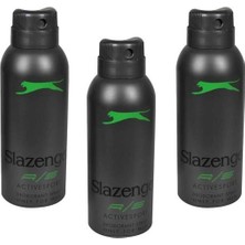 Slazenger Active Sport Yeşil Sprey Deodorant 150 ml Unisex Kullanıma Uygun 3'lü Set