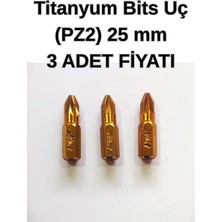 Kl Home 3 Adet - Titanyum Bits Uç (Pz2) 25 mm -  VİDALAMA APARATI