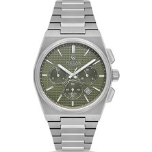 Welar WEL2516M-2 Erkek Kol Saati Kronograf, Takvimli, Safir Cam, Yeşil Kadran, 5 Atm Su Geçirmez