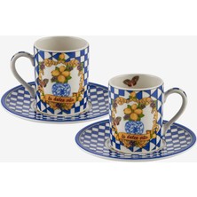 Chiara Alessi Capri Mavi Porselen Kahve Fincan Seti 110 ml