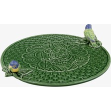 Bordallo Pinheiro Strawberries Yeşil Seramik Servis Tabağı 33 cm