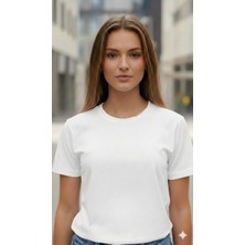 Elif Tarakçı Butik %100 Pamuklu Beyaz Tişört