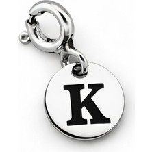 Silveranka 925 Ayar Gümüş K Harfi Kolye Ucu - Charm