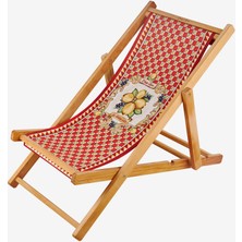 Chiara Alessi Capri Kırmızı Ahşap Şezlong 130 cm