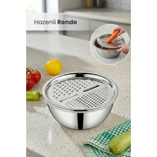 Orvila Paslanmaz Çelik Hazneli Rende Çok Amaçlı Karıştırma Rendeli Kap 24 cm