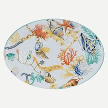 Baci Milano St. Tropez Turkuaz Melamin Servis Tabağı 50X35 cm