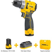 SGS5080 2 Akülü Vidalama Seti 12 Volt Şarjlı Matkap Seti 2.5 Amper