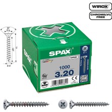 Spax Evrensel Vida 3 x 20MM 1.000 Adet Tam Dişli Havşa Başlı Yıldız Z1 Spax-S Versiyon Wırox Kaplama