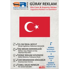 Güray Reklam Klasik Türk Bayrağı Oto Cam ve Kaporta Sticker (15 Cm)