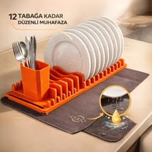 Culiq Tabak Tutucu & Kurutma Matı Seti – 12 Tabak Kapasiteli – Çatal Kaşık Bölmeli