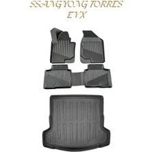 Black Gold Ssangyong Torres Evx Elektrikli 2024+ 3D Oto Paspas + Bagaj Havuzu Set 2024 Tam Uyumlu Havuzlu Tpe