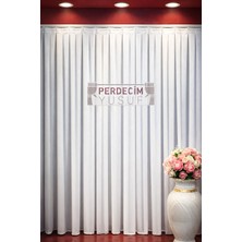 Perdecim Yusuf Miray Simli Tül Perde 1/3 Sık Pileli Ütü Istemez Işıltılı ve Zarif Tasarım