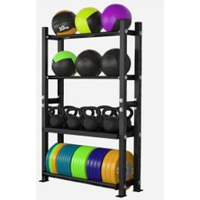 Prodips 4 Katlı Kettlebell Depolama Standı Orta Dirençli Çalışma Seti Siyah Renk Dayanıklı Tasarım