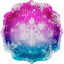 Party Country Snowflakes Karton Tabak 8 Adet