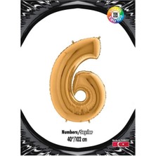 Party Country Folyo Balon 6 Gold 40 Inch