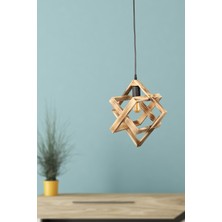 Begüsa Kareli Tekli Ahşap Avize