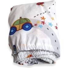 Özgürce Renkli Trafik Desenli %100 Pamuklu Bebek ve Çocuk Lastikli Çarşaf 80X180