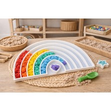 Rami Montessori Beyaz Duyusal Gökkuşağı Tepsisi – Renk Eşleştirme ve Ince Motor Aktivitesi