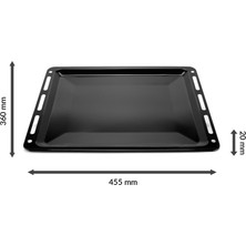 Maggen Ankastre Emaye Fırın Tepsisi 45,5X36,5X2CM Bosch Siemens Beko Arçelik Vestel Profilo Uyumlu Siyah Renk