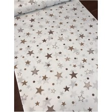 Özgürce Kahverengi Yıldız Desenli Pamuklu Çocuk ve Bebek Lastikli Çarşaf 90X200