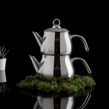 Karaca Layla Midi Metal Çaydanlık Takımı 1 lt Demlik 1,75 lt Suluk Bulaşık Makinesinde Yıkanabilir