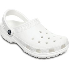 Crocs Classic 10001-100 Beyaz Terlik Erkekler İçin Silikon/Plastik Malzeme ile Su Dostu