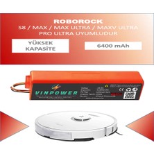 Vin Power Roborock S8 Robot Süpürge Uyumlu Batarya