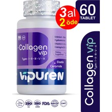 Vipuren Kolajen - Collagen Vip | %100 Saf 5 Tip Hidrolize Kolajen , Ceramide , Elastin + Vitamin & Mineral