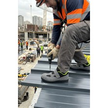 Topmax Kaynak Çapaklarına Dayanıklı, Mıknatıslı Kaymaz Iş Ayakkabısı - Yeşil-Gri