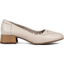 Celal Gültekin Kadın Vizon Kısa Kalın Topuklu Deri Ayakkabı