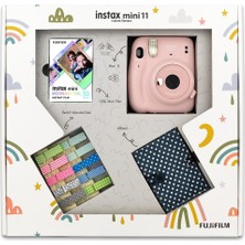 Fujifilm Instax Mini 11 Pembe Akordiyon Albüm ve Mandallı Filmli Fotoğraf Makinesi