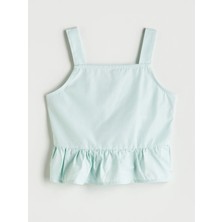 Lc Waikiki Yeni Sezon Kare Yaka Fırfır Detaylı Kız Çocuk Bluz