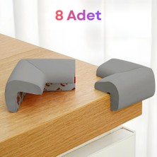 S Line 8'li Set Ekstra Kalın Sünger Masa ve Mobilya Köşe Koruyucu (Gri) - Bebek ve Çocuk Güvenliği
