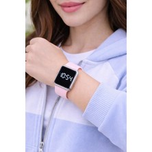 Sonsuzsaat Pembe Silikon Kordonlu Dokunmatik LED Genç Kız Kadın Spor Şık Kol Saati